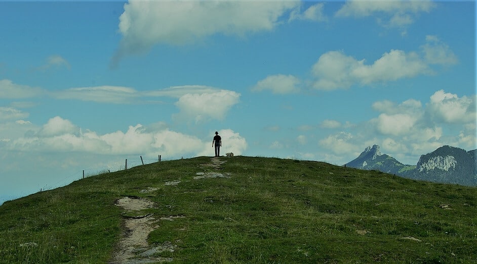 Berg mit wolken